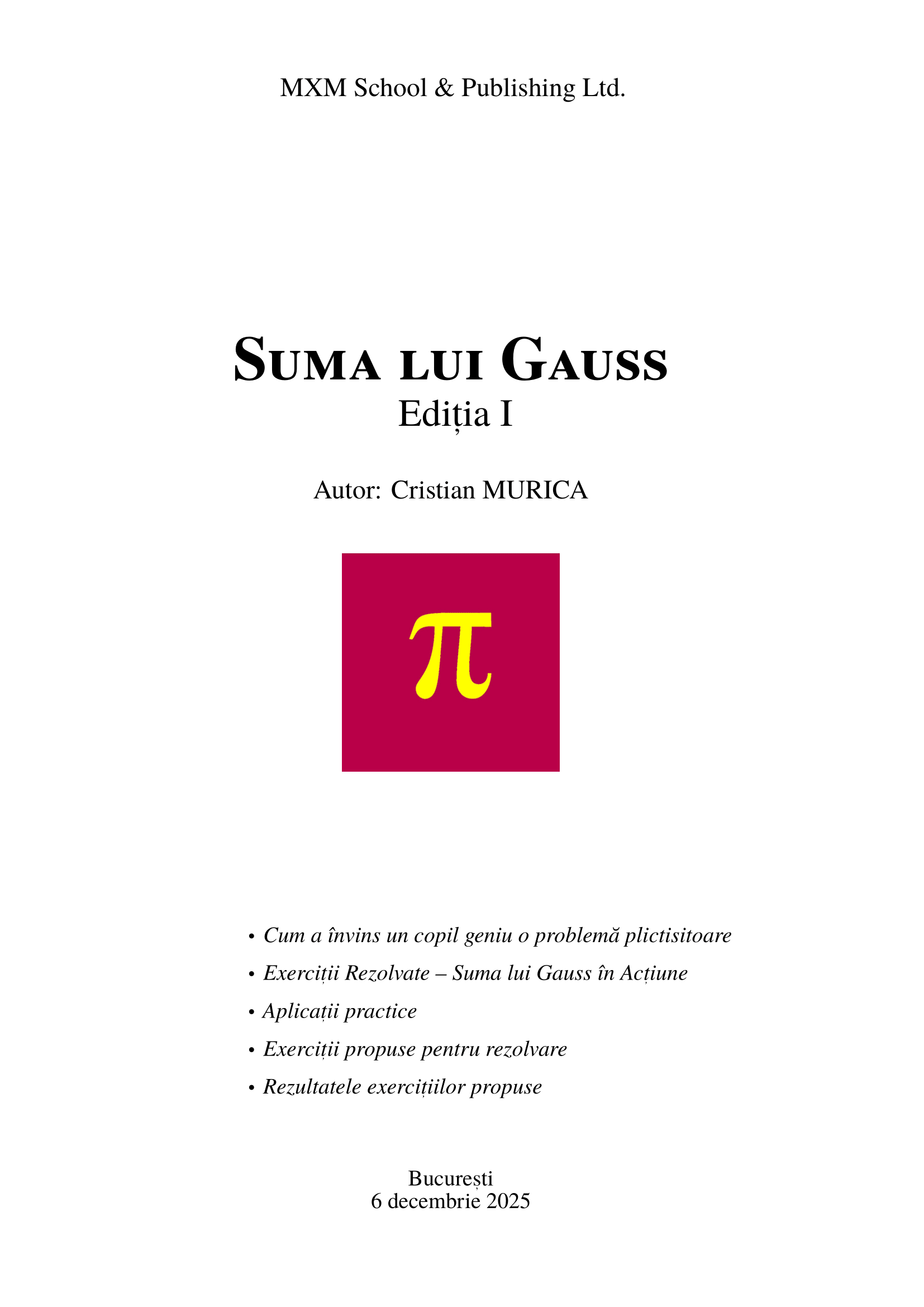 Suma lui Gauss - Ediția I (_print după PDF_)